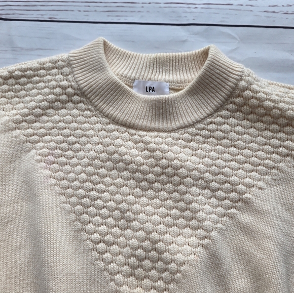 LPA Dre Crop Sweater Puff Sleeve Mock Neck M - Picture 2 of 8